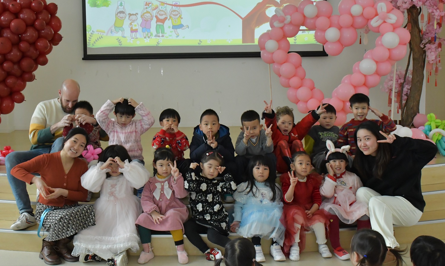 Kindergarten kids Celebrating Valentines Day-Kindergarten kids Celebrating Valentines Day